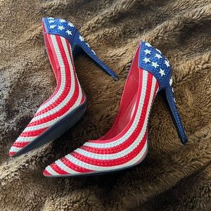 American Flag styled heels SIZE 9